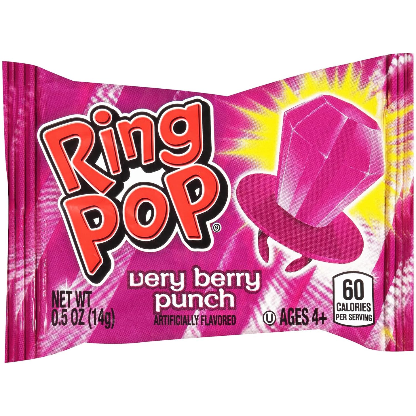 Ring Pop Colorfest Purple Very Berry Easter Candy - 30 Count Bulk Lollipop Pack - Individually Wrapped Lollipop Suckers - Candy For Party Favors, Purple Color Parties, Easter Basket Stuffers
