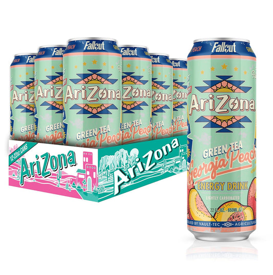 AriZona x Fallout Georgia Peach Green Tea - EMPTY CAN - COLLECTIBLE - 12 Pack