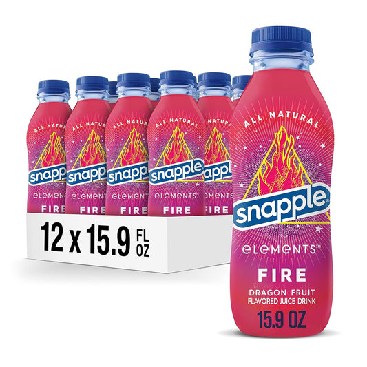Snapple Elements Fire Dragonfruit Juice Drink, 15.9 Fl Oz , Pack of 12