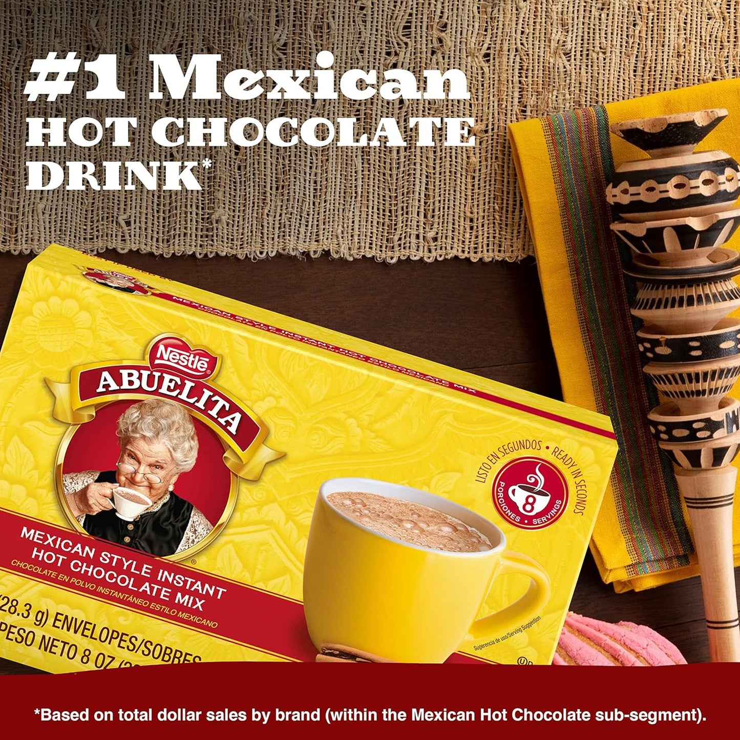 Abuelita Mexican Style Instant Hot Chocolate Drink Mix, 1 Ounce (Pack of 8)