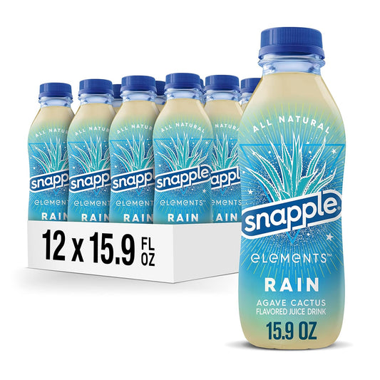 Snapple Elements Rain Agave Cactus Juice Drink, 15.9 Fl Oz , Pack of 12