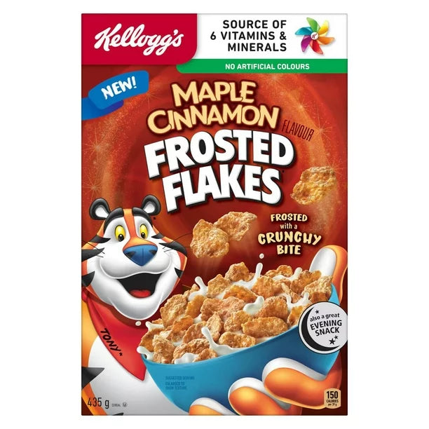 Kellogg's Frosted Flakes Maple Cinnamon Cereal, 435g - RARE