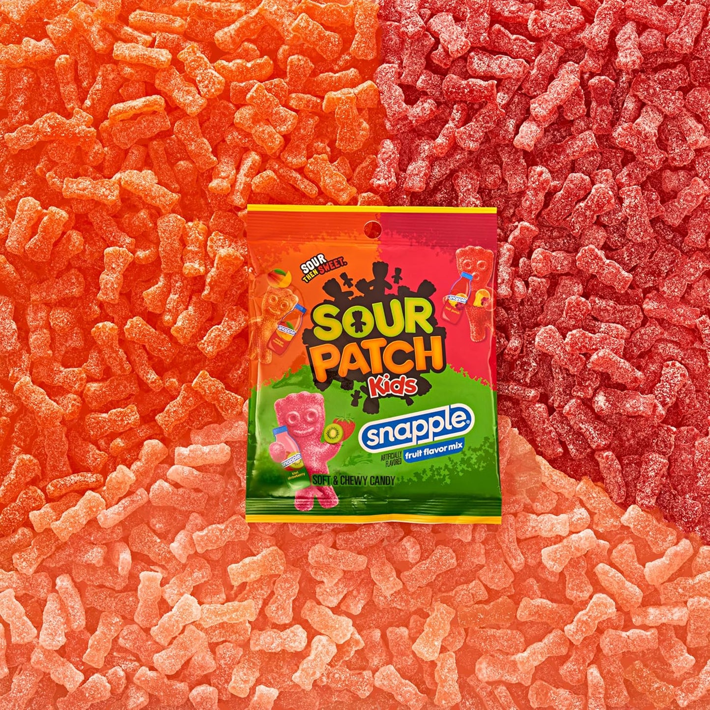 SOUR PATCH KIDS Snapple Soft & Chewy Candy, 12 ct -3.61 oz