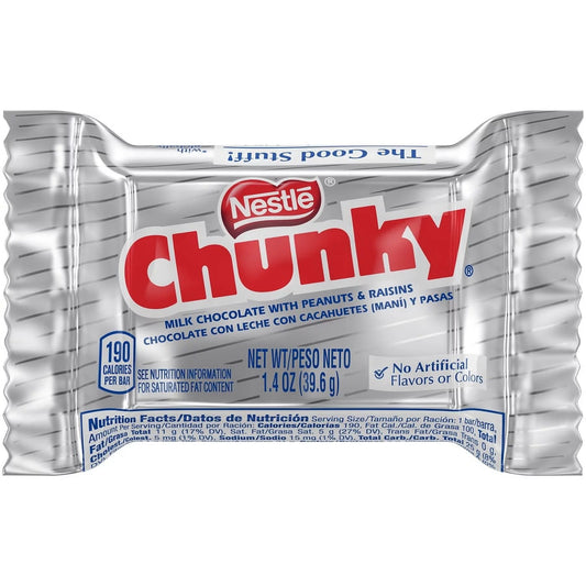 Chunky Milk Chocolate with Peanuts and Raisins Candy Bar, Bulk 24 Pack