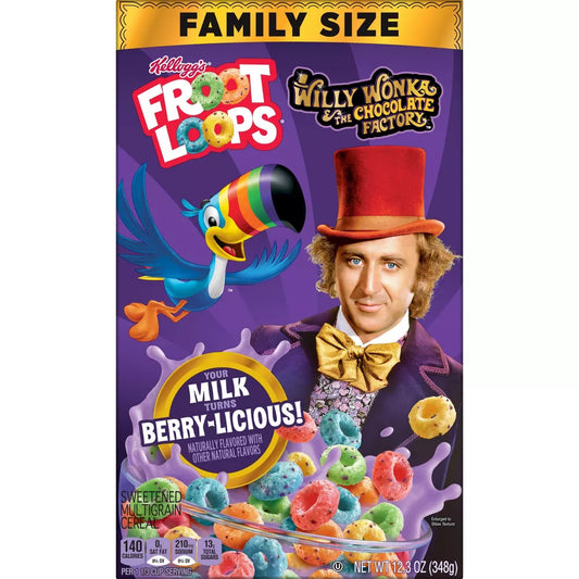 Froot Loops Wonka Magic Milk Cereal Berry-Licious- 12.3oz - Limited Edition Willy Wonka and the Chocolate Factory
