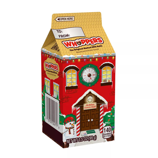 WHOPPERS Christmas Malted Milk Balls Candy Carton - 3.5oz