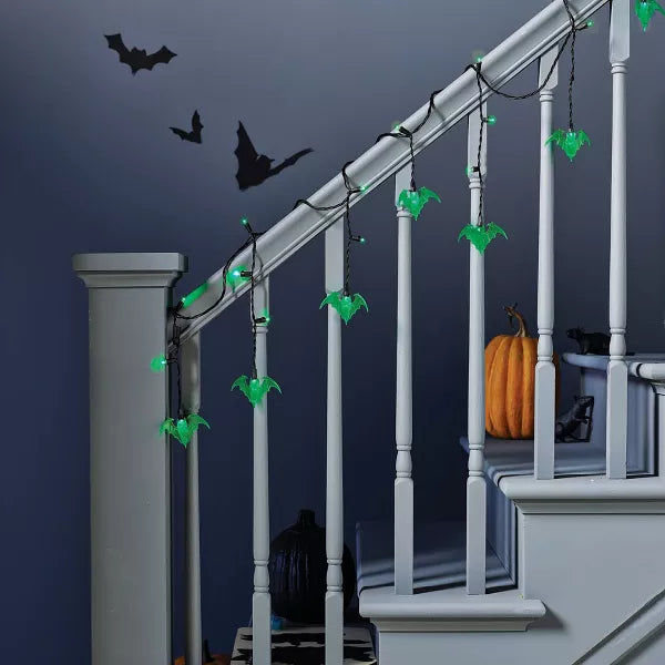 25ct Bat Halloween Icicle Lights Green - Hyde & EEK! Boutique™