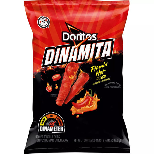 Frito Lay Doritos Dinamita Flaming Hot Queso Tortilla Chips - 9.25oz