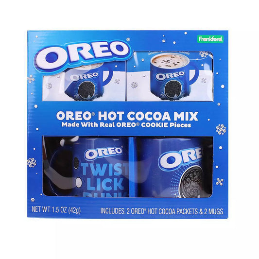 OREO Mugs 2pk with 2 OREO Hot Cocoa Mix Box Set 2oz - Limited Edition