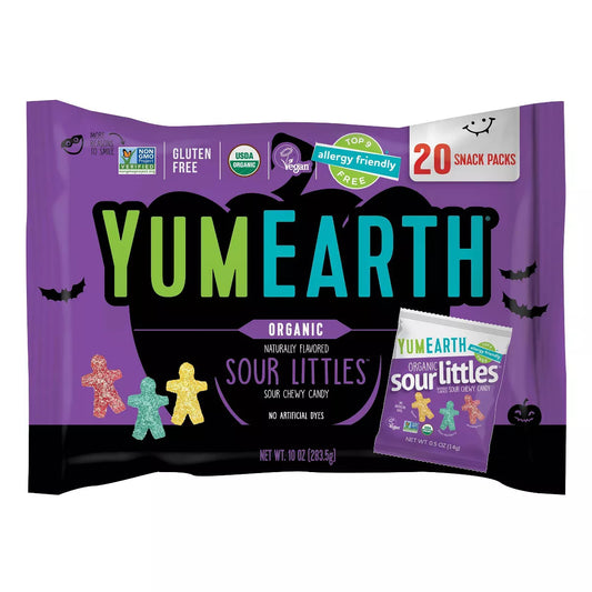 Yum Earth Halloween Sour Littles Laydown Bag - 10oz/20ct