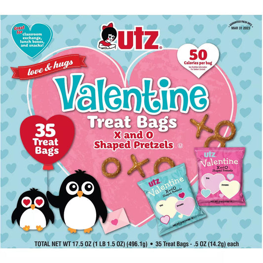 Utz Valentine's Fun Shaped Pretzel Exchange Snacks - 17.5oz