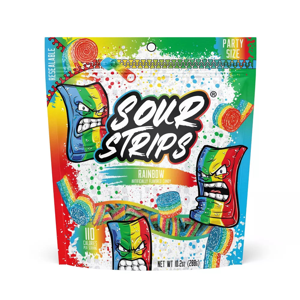 Sour Strips Rainbow Candy Party Pack - 10.2oz