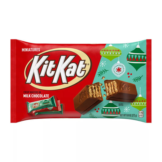 KIT KAT Christmas Milk Chocolate Wafer Candy Miniatures - 9.6oz