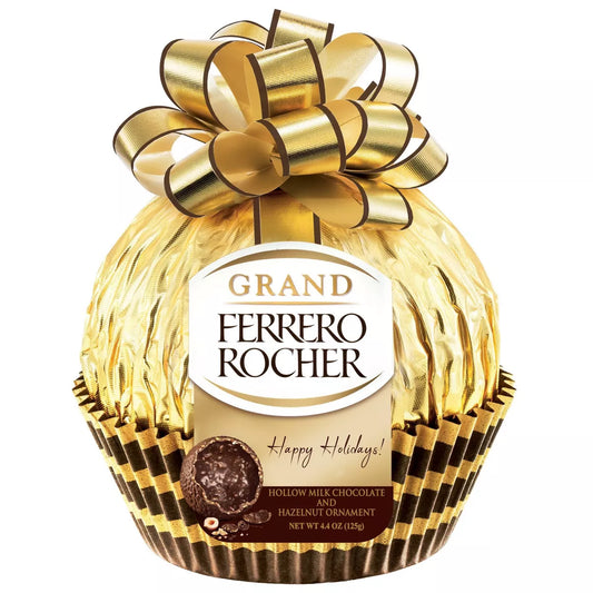 Ferrero Rocher Grand Holiday Hollow Milk Chocolate and Hazelnut Ornament