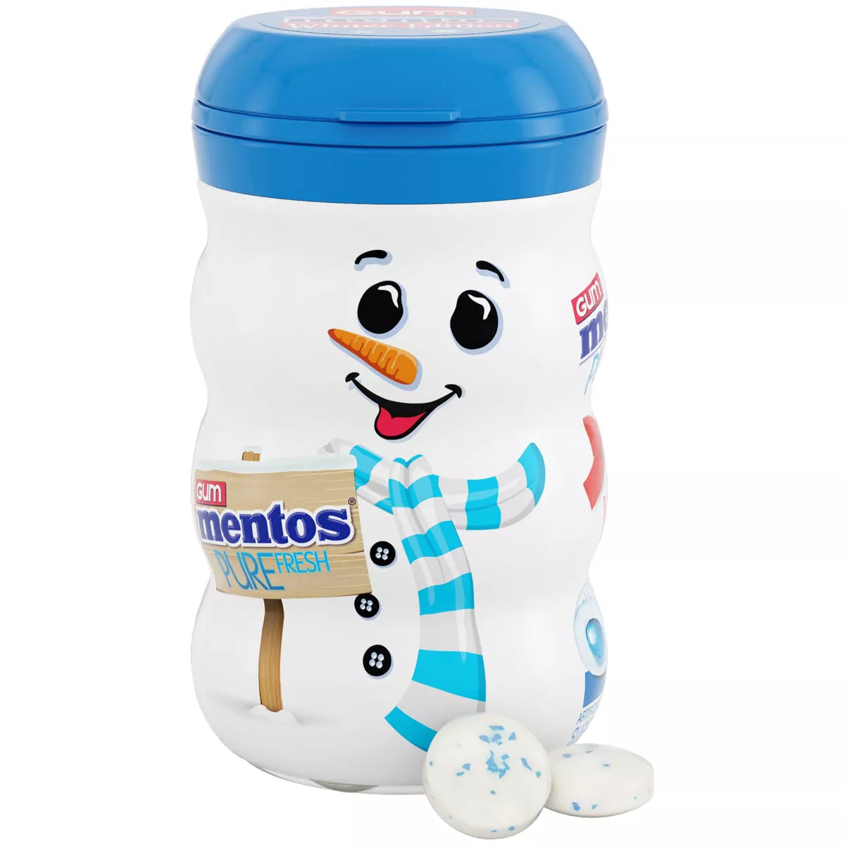 Mentos Fresh Mint Christmas Snowman Chewing Gum - 3.53oz