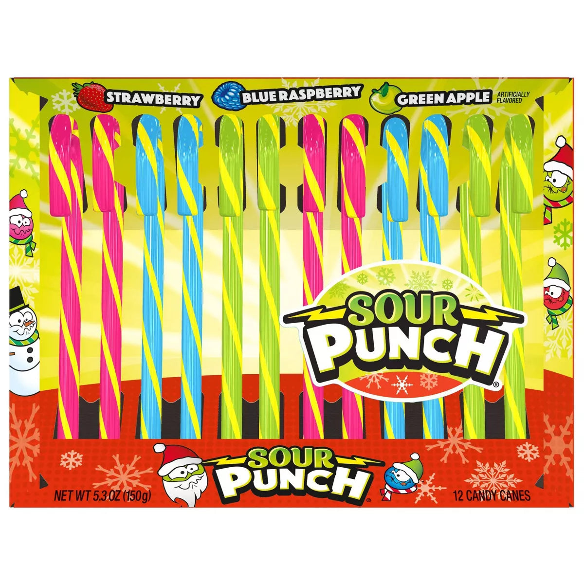 Sour Punch Christmas Candy Canes Box - 5.3oz