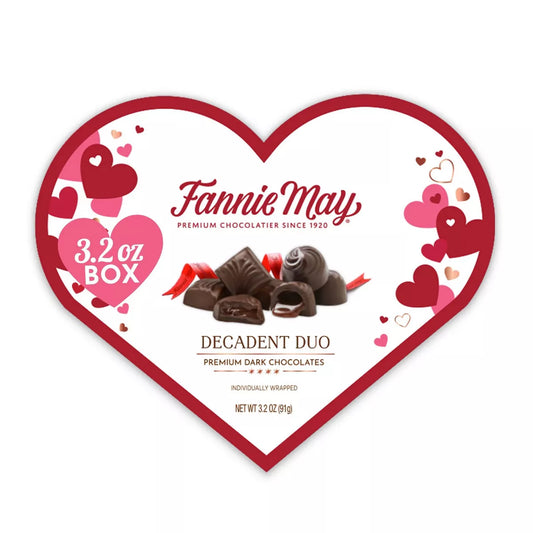 Fannie May Valentine's Dark Chocolate Decadent Duo - 3.2oz