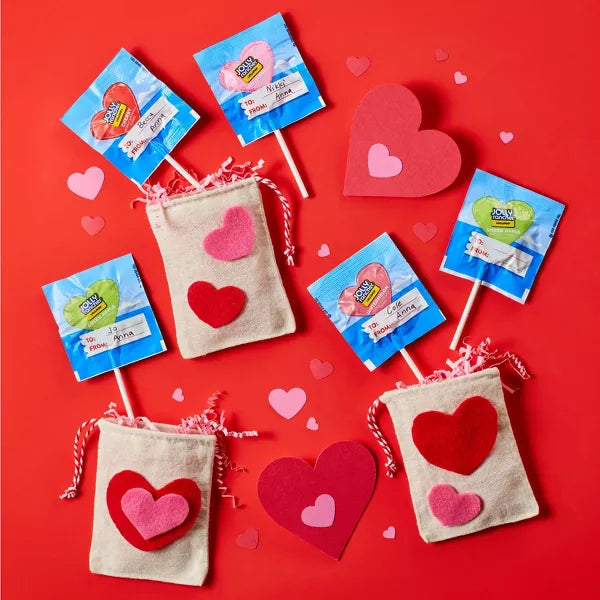 Jolly Rancher Valentine's Assorted Lollipops Hearts Exchange Box - 9.2oz/20ct