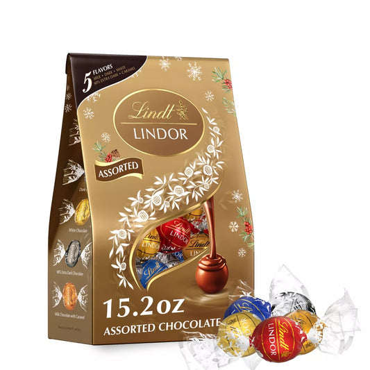 Lindt LINDOR Christmas Assorted Chocolate Candy Truffles - 15.2oz