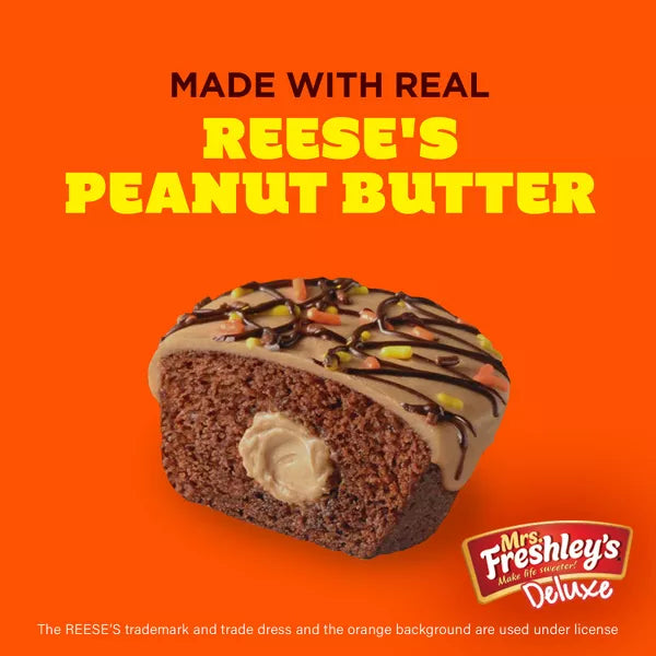 Mrs. Freshley's Deluxe Reese's Peanut Butter Flavored Cupcakes - 6ct