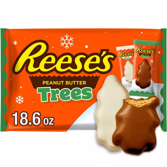 REESE'S Christmas Assorted Milk Chocolate and White Crème Peanut Butter Trees Candy - 18.6oz