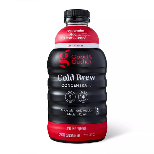 Peppermint Mocha Flavored with other Natural Flavors Unsweetened Cold Brew Concentrate - 32oz - Good & Gather™