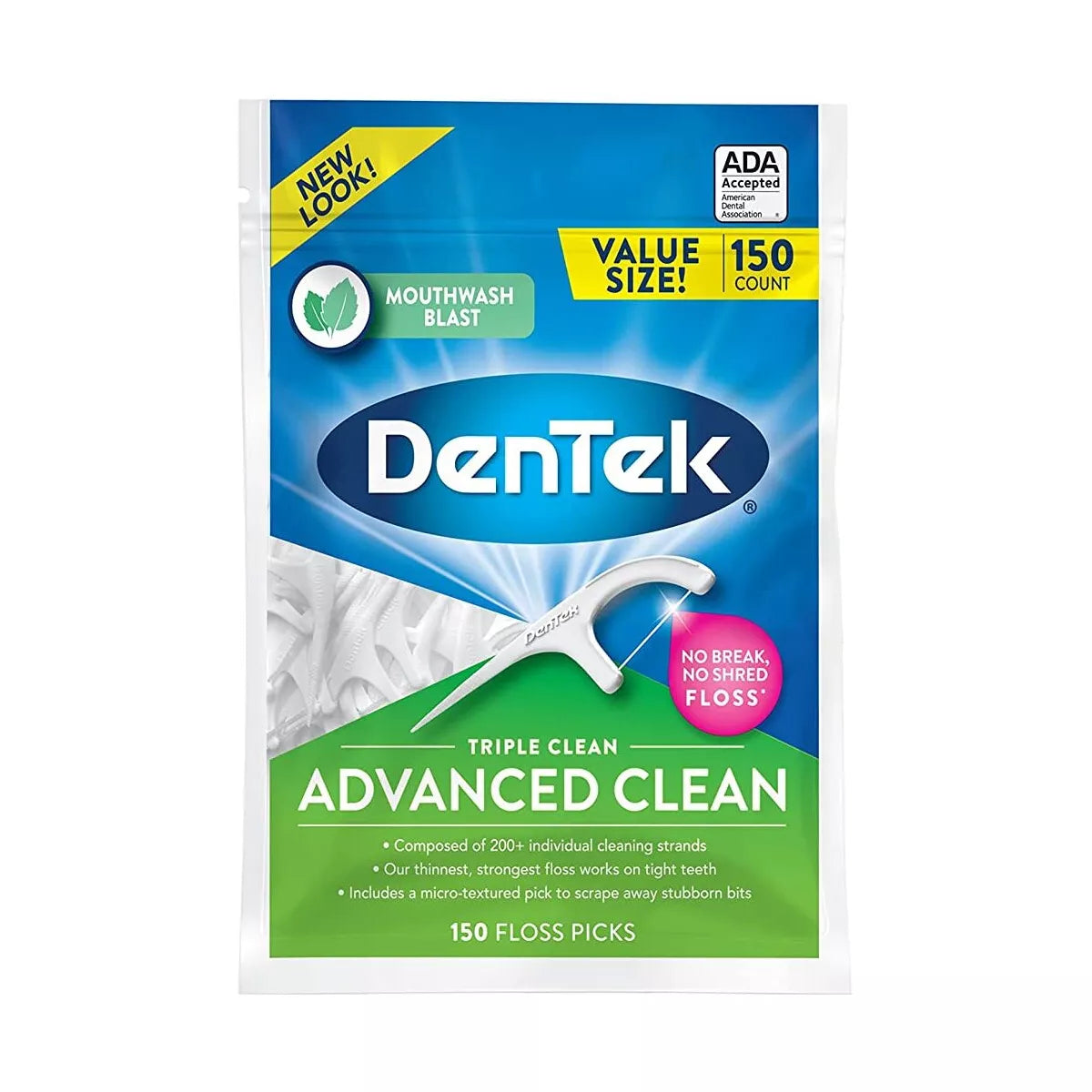 DenTek Triple Clean Floss Picks for Tight Teeth - 150 Count