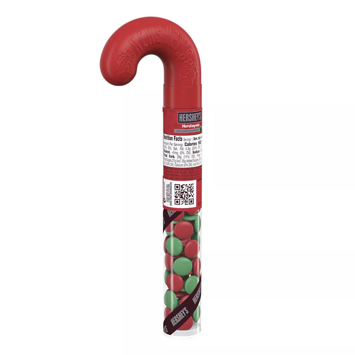 Hershey's Candy Coated Chocolate Filled Plastic Christmas Cane - 1.4oz