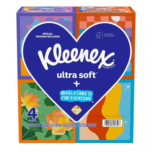 Kleenex Ultra Soft Facial Tissue  - 4pk/60ct - 240 Tissues