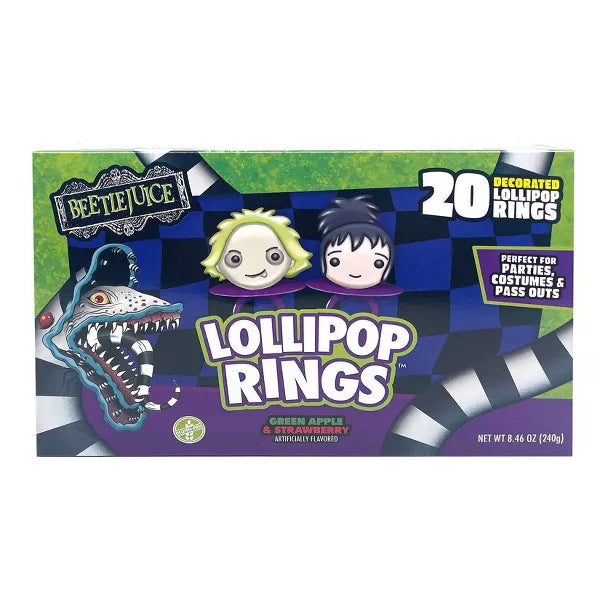 Beetlejuice Lollipop Rings Box - 8.46oz/20ct