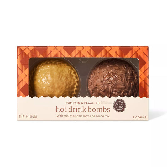 Harvest Pumpkin & Pecan Pie Hot Drink Bombs - 2.47oz/2ct - Favorite Day™