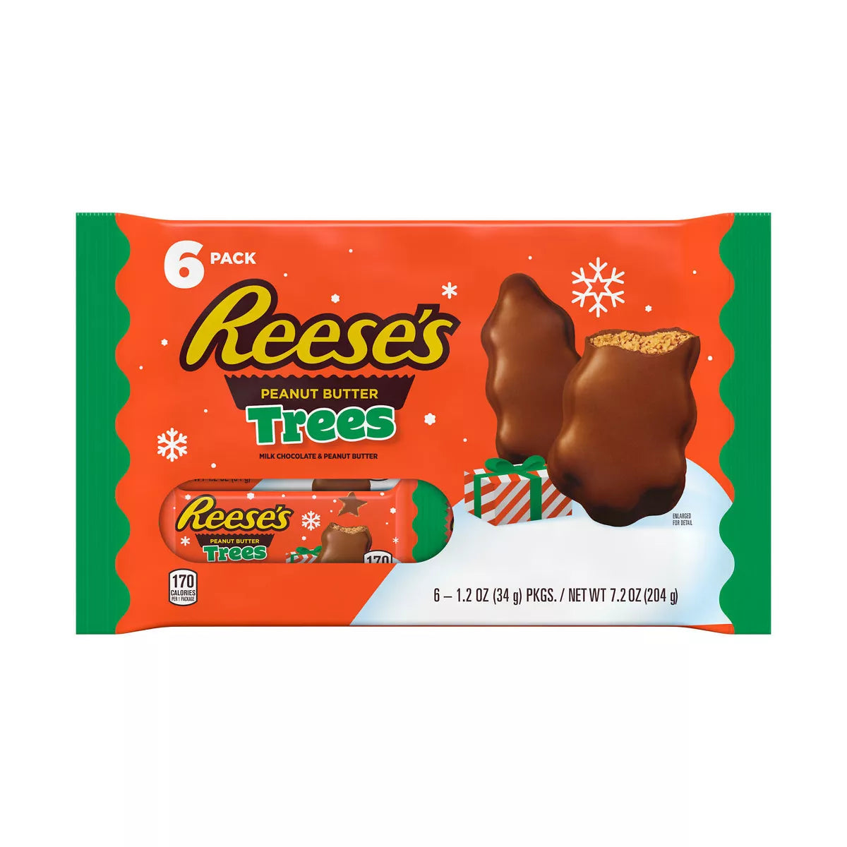 REESE'S Christmas Chocolate Peanut Butter Trees Candy - 1.2oz/6ct