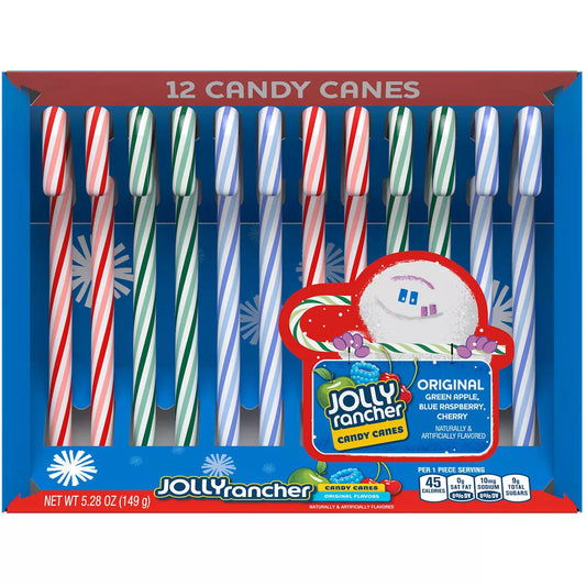 JOLLY RANCHER Fruit Flavored Candy Cane Holiday Box - 12ct