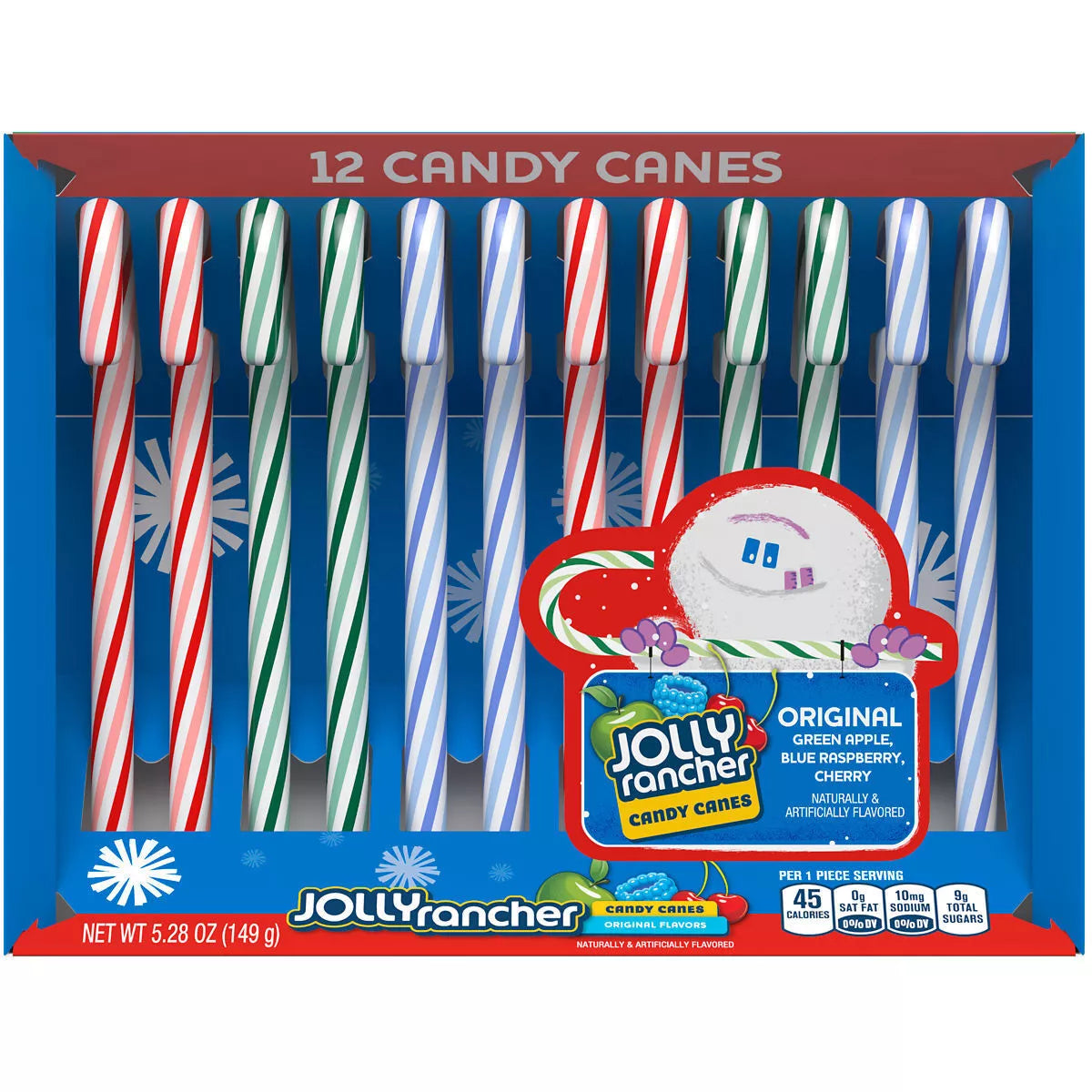 JOLLY RANCHER Fruit Flavored Candy Cane Christmas Box - 5.28oz/12ct