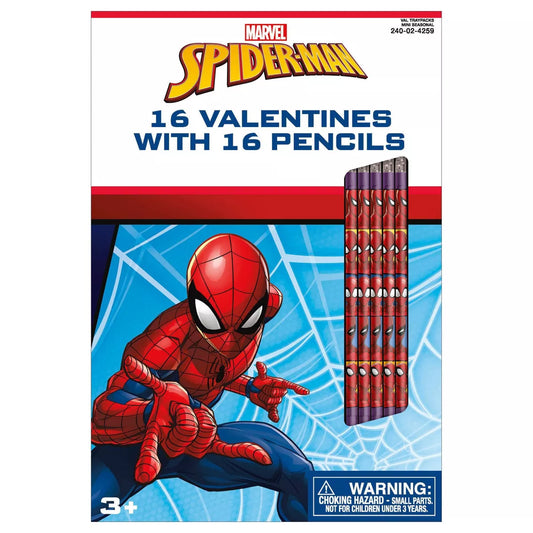 16ct Valentine's Pencils Exchange Cards Spider-Man