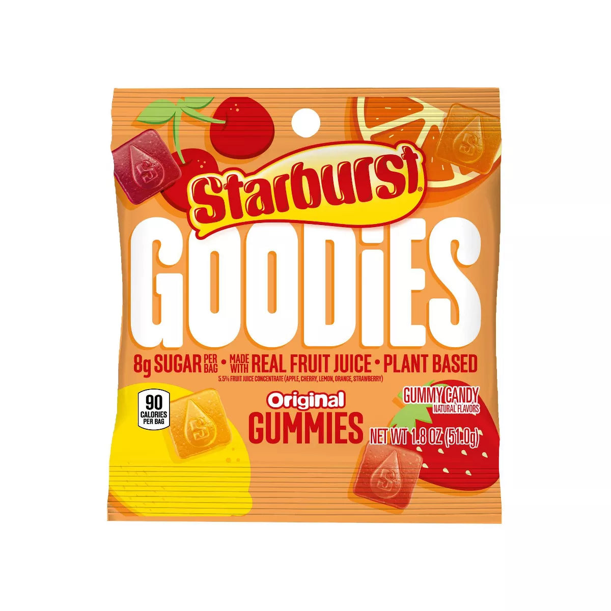 Starburst Goodies Original Plant-Based Fruit Gummy Candy - 1.8oz