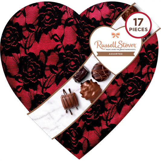 Russell Stover Valentine's Assorted Chocolates Secret Lace Heart - 10oz