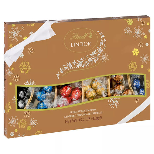 Lindor Holiday Deluxe Assorted Chocolate Truffles Gift Box - PREMUIM