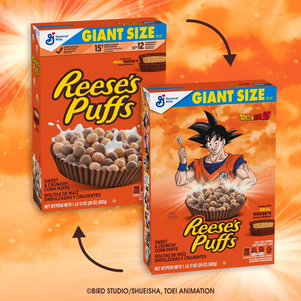 Reese's Puffs Breakfast Cereal Dragon Ball Z Goku - LIMITED EDITION - - ULTRA RARE