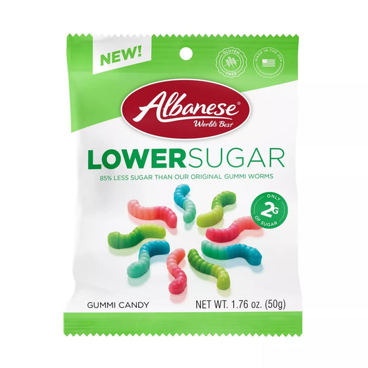 World's Best Low Sugar Candy Mini Gummi Worms - 1.76oz