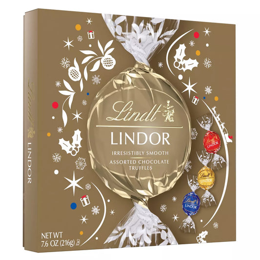 Lindt LINDOR Assorted Chocolate Candy Truffles Gift Box  - 7.6oz