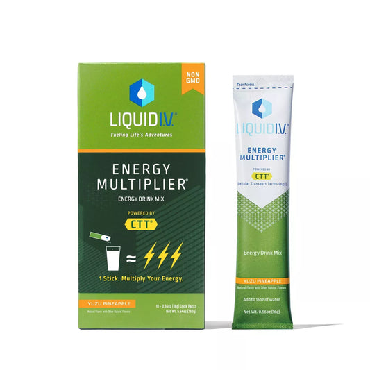 Liquid I.V. Energy Multiplier Vegan Powdered Dietary Supplement - Yuzu Pineapple - 10ct