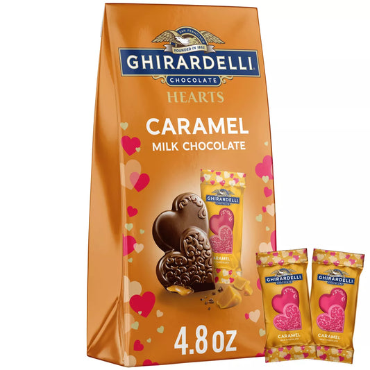Ghirardelli Valentine's Milk & Caramel Duet Hearts Bag - 4.8oz