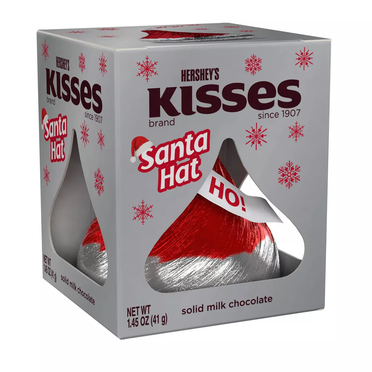 Hershey's Kisses Christmas Solid Milk Chocolate Santa Hat Candy - 1.45oz