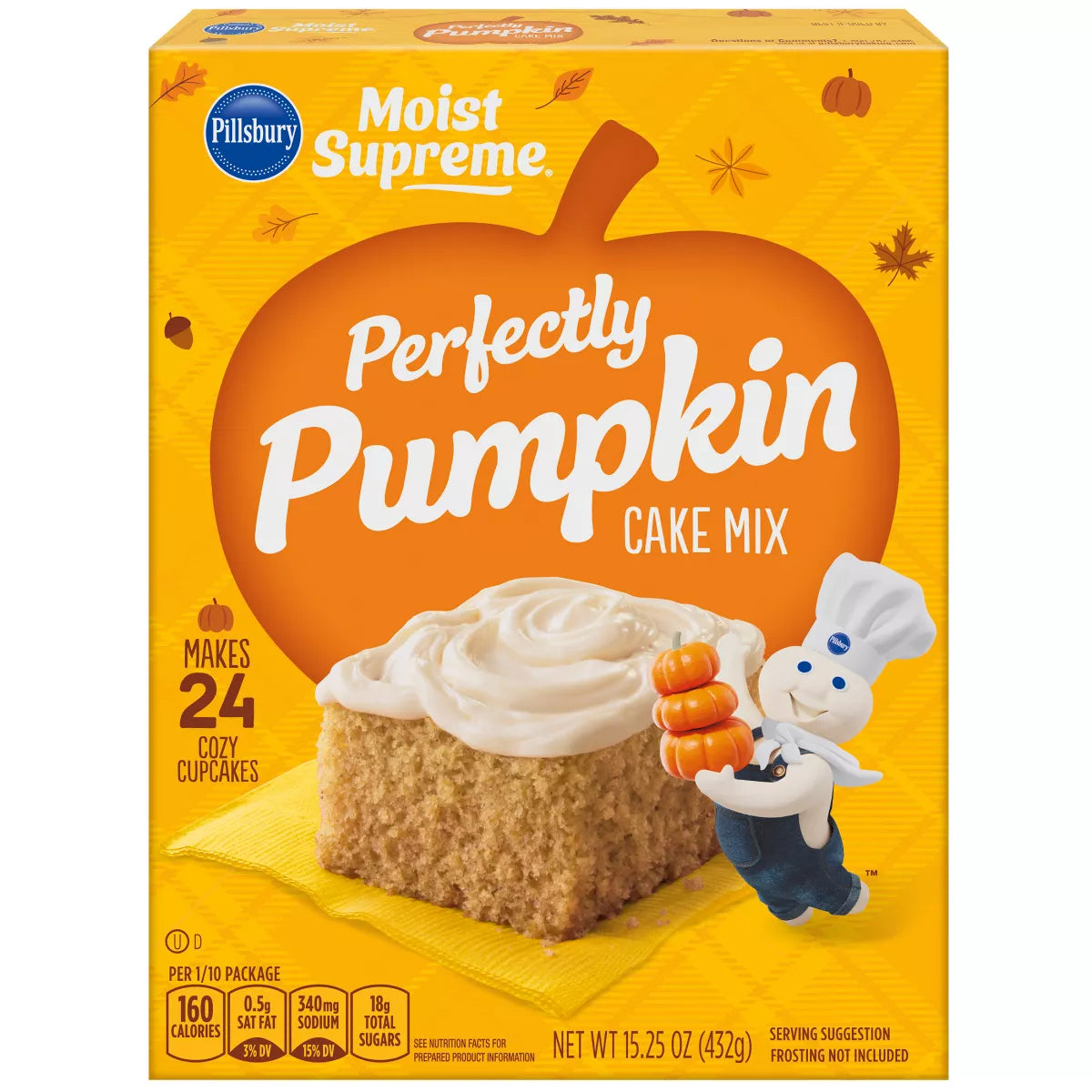 Pillsbury Moist Supreme Perfectly Pumpkin Premium Cake Mix, 15.25oz