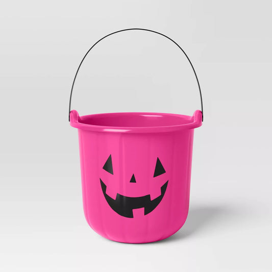 Pink Pumpkin Stackable Halloween Trick or Treat Pail - Hyde & EEK! Boutique™: Jack-o'-Lantern Tote, No Assembly Required