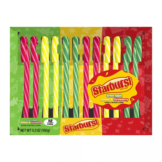 Starburst Christmas Candy Canes - 5.3oz/12ct