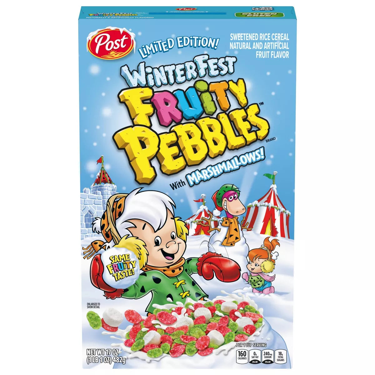 Winterfest Fruity Pebbles with Marshmallows Cereal - 17oz - Limited Edition