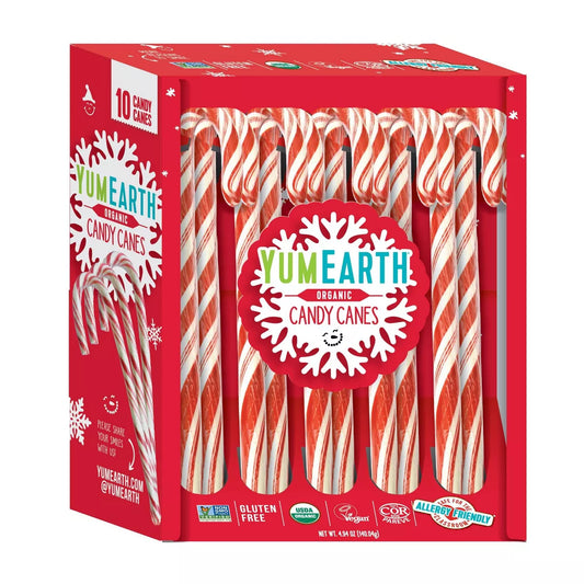 Yum Earth Christmas Candy Canes - 4.94oz/10ct