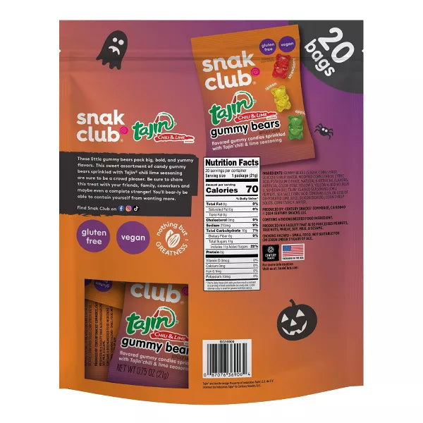 Snack Club Tajin Gummy Bears Multipack - 15oz